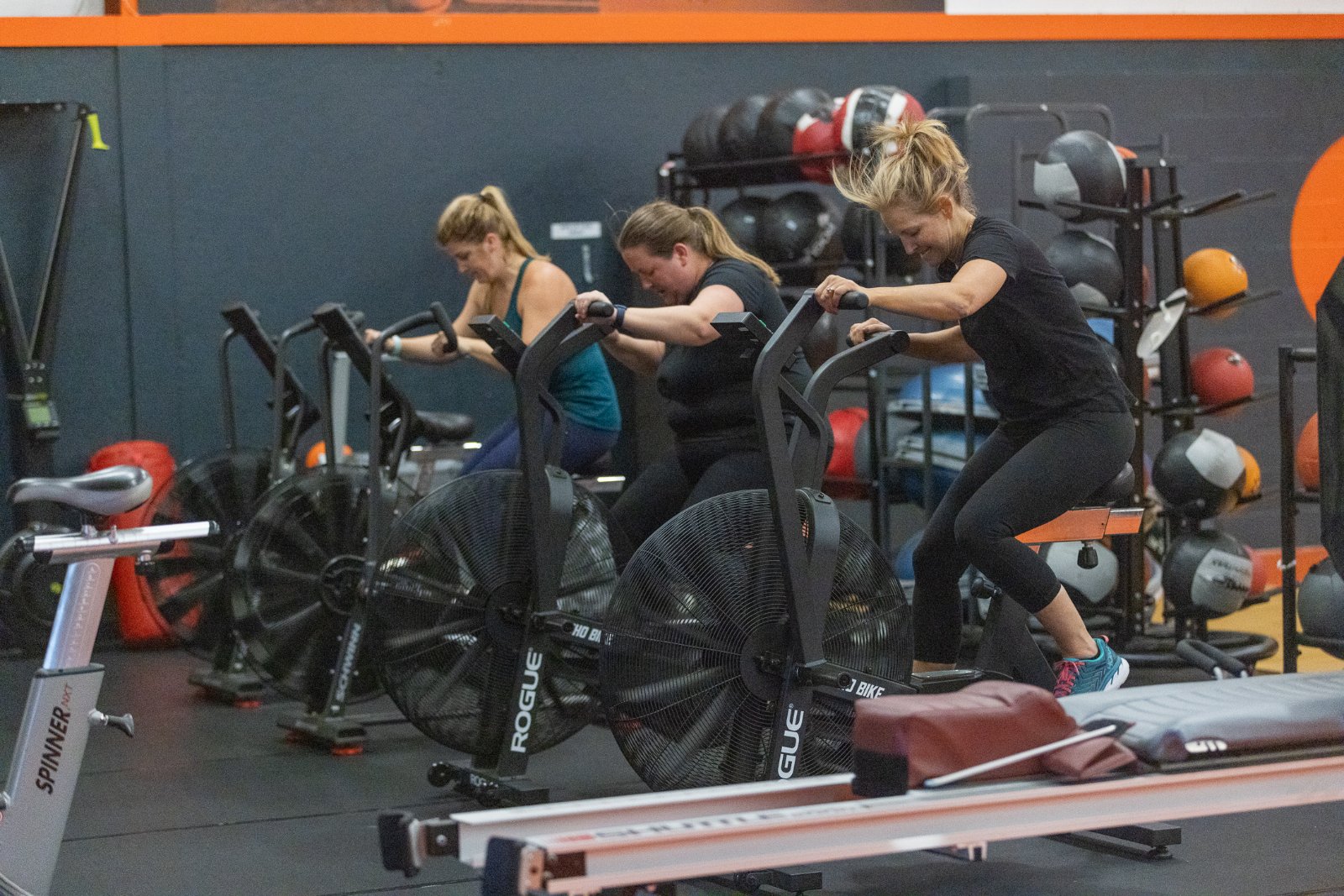Conditioning on the air bikes